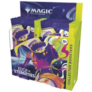 A sealed Collector Booster display box for the Magic: The Gathering set, Edge of Eternities.