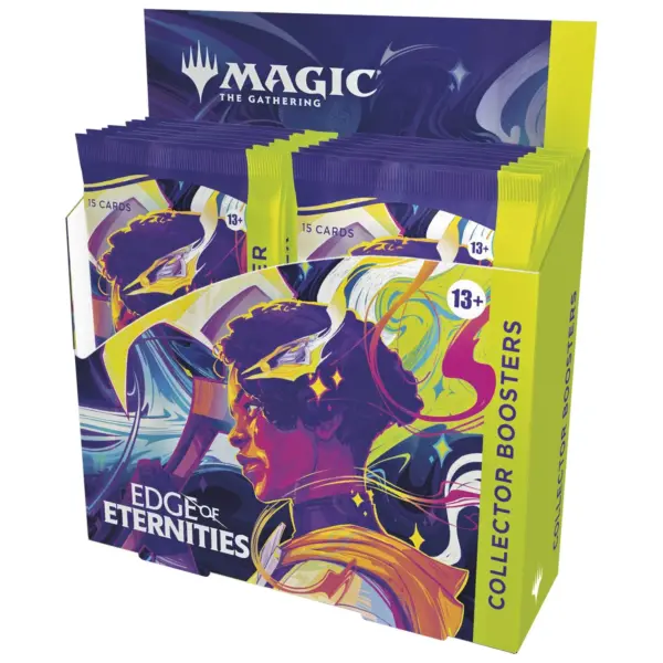 A sealed Collector Booster display box for the Magic: The Gathering set, Edge of Eternities.