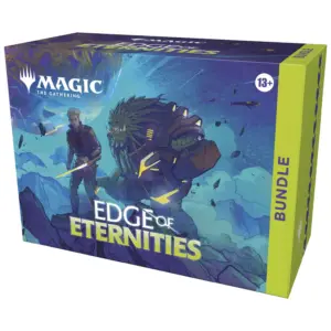The box for the Magic: The Gathering - Edge of Eternities Bundle, showing cosmic-themed artwork.