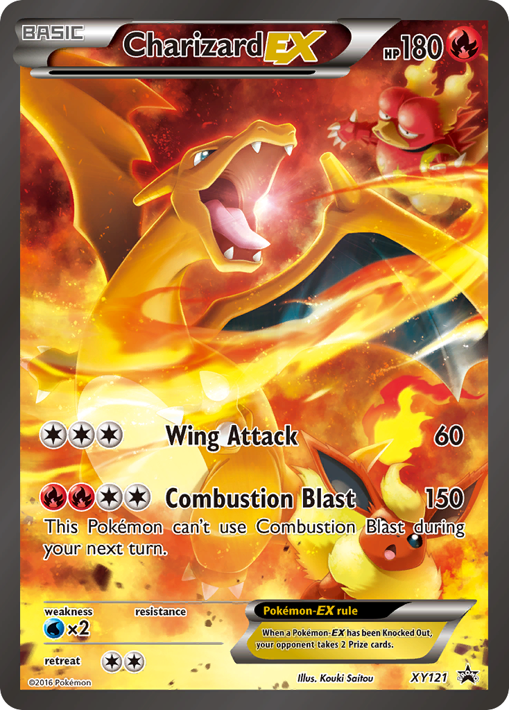 Charizard-EX - XY Black Star Promos - XY121/211 - Jumbo (Scratched)