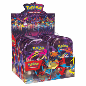 The five different collectible Pokémon TCG Mega Heroes Mini Tins, featuring Mega Lucario, Gardevoir, Venusaur, Kangaskhan, and Latios.