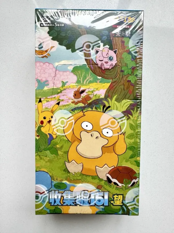 The box for the Pokémon TCG Chinese 151 (Hope) expansion, featuring artwork of Psyduck, Pikachu, and Jigglypuff.