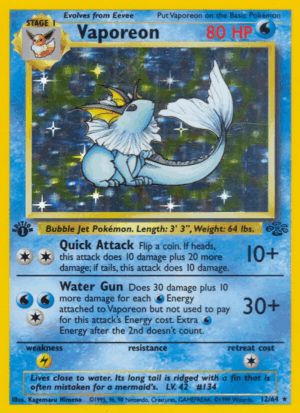 Vaporeon - Jungle - 12/64 - Unlimited (Creased)