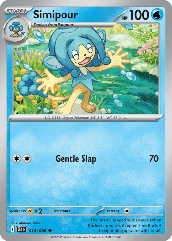 Simipour - Black Bolt - 18/86 (Master Ball Reverse Holo)