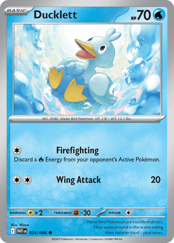 Ducklett - White Flare - 25/86 (Master Ball Reverse Holo)