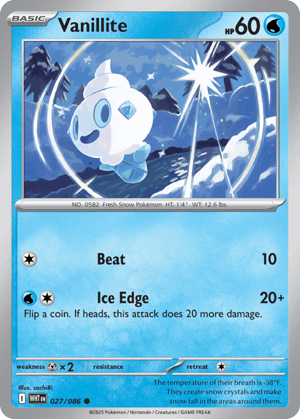 Vanillite - White Flare - 027/086 (Poke Ball Reverse Holo)