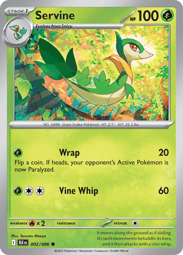 Servine - Black Bolt - 2/86 (Poke Ball Reverse Holo)