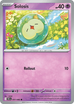 Solosis - Black Bolt - 37/86 (Master Ball Reverse Holo)