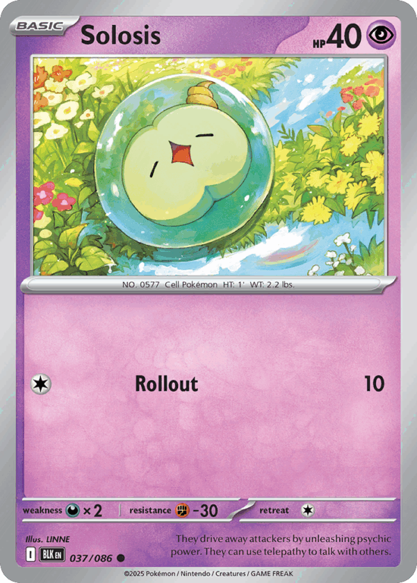 Solosis - Black Bolt - 37/86 (Master Ball Reverse Holo)