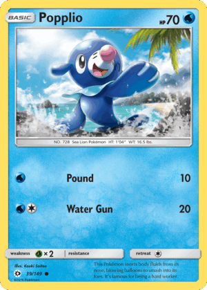 Popplio - Sun & Moon - 39/149 - Cosmos Holo (HP)