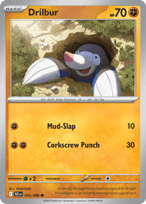 Drilbur - Black Bolt - 045/086 (Master ball Reverse Holo)