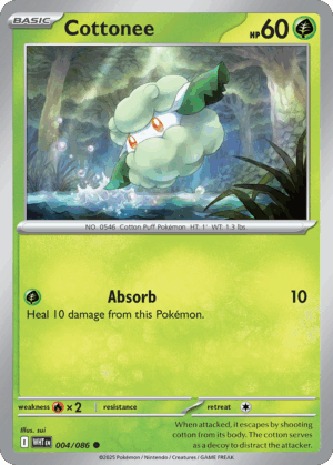 Cottonee - White Flare - 004/086 (Poke Ball Reverse Holo)