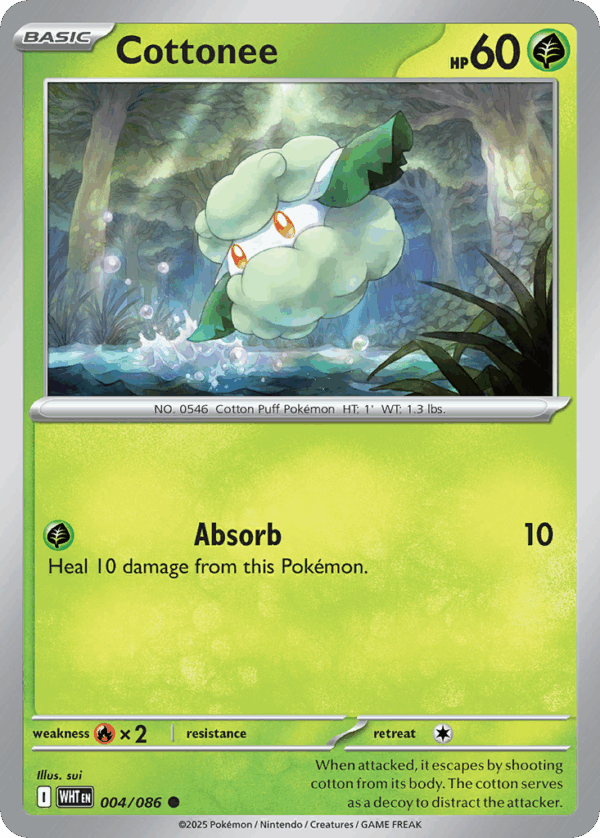 Cottonee - White Flare - 004/086 (Poke Ball Reverse Holo)