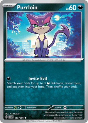 Purrloin - White Flare - 055/086 (Poke Ball Reverse Holo)