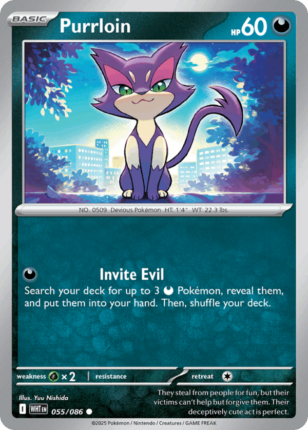 Purrloin - White Flare - 055/086 (Poke Ball Reverse Holo)