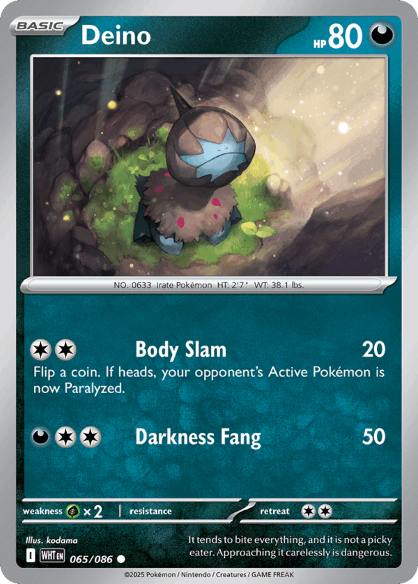 Deino - White Flare - 065/086 (Master Ball Reverse Holo)