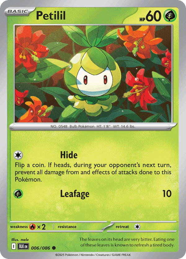 Petilil - Black Bolt - 6/86 (Masterball Reverse Holo)