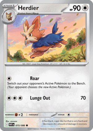 Herdier - White Flare - 075/086 (Master Ball Reverse Holo)