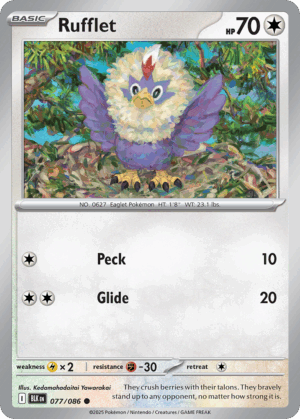 Rufflet - Black Bolt - 77/86 (Master Ball Reverse Holo)