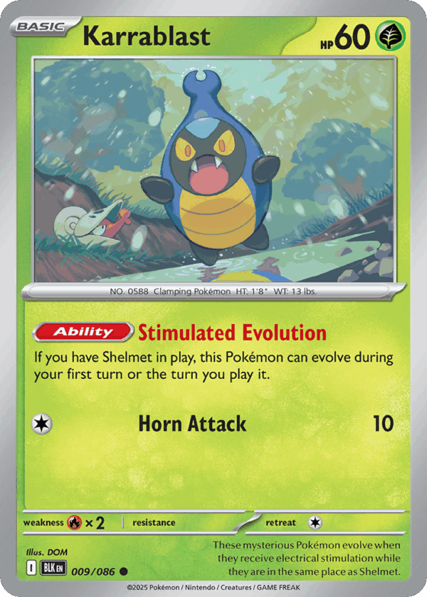 Karrablast - Black Bolt - 009/086 (Master Ball Reverse Holo)