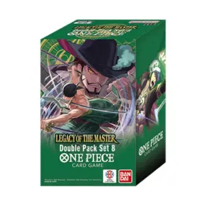 The packaging for the One Piece Card Game Legacy of the Master (OP-12) Double Pack.
