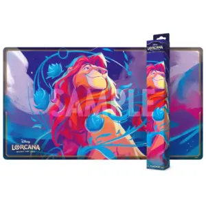 The official Ultra Pro playmat for Disney Lorcana, showing the full artwork of Mufasa from The Lion King.