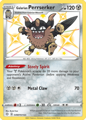 Galarian Perrserker - Shining Fates Shiny Vault - SV087/122