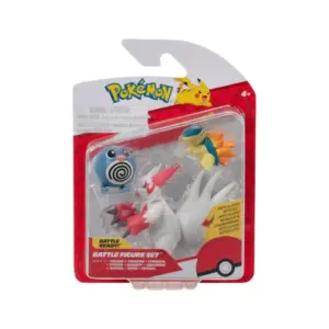 The Pokemon 3 Pack Battle Figure Set, showing the Cyndaquil, Poliwag, and Zangoose figures in their packaging.