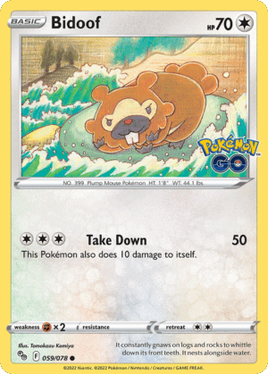 Bidoof - Pokémon GO - 059/078 (Unpeeled Ditto)