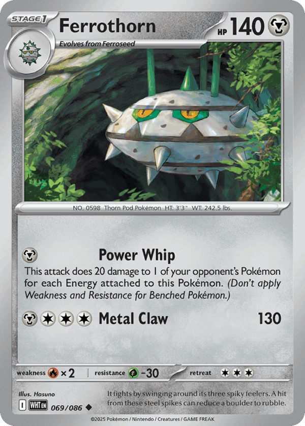 Ferrothorn - White Flare - 069/086 (Master Ball Reverse Holo)
