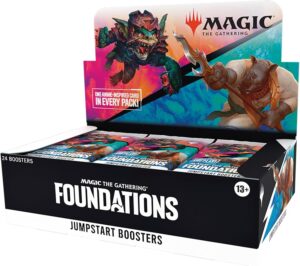 A sealed booster box of Magic: The Gathering 2025 Jumpstart Play Boosters, containing 24 packs.