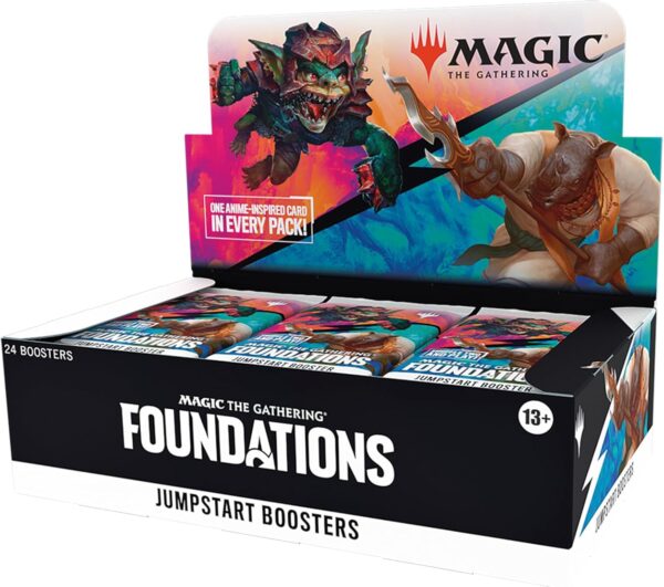A sealed booster box of Magic: The Gathering 2025 Jumpstart Play Boosters, containing 24 packs.
