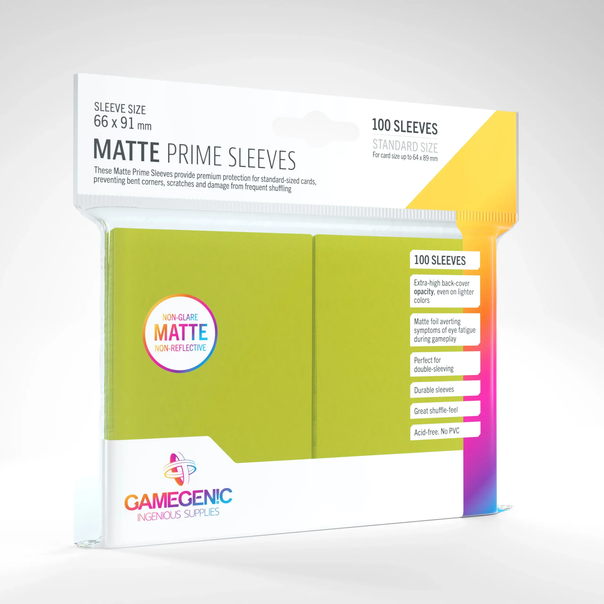 Game Genic Matte Prime Sleeves - Lime (100 pack)