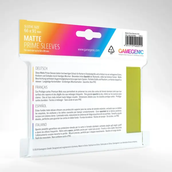 Game Genic Matte Prime Sleeves - Lime (100 pack) - Image 2