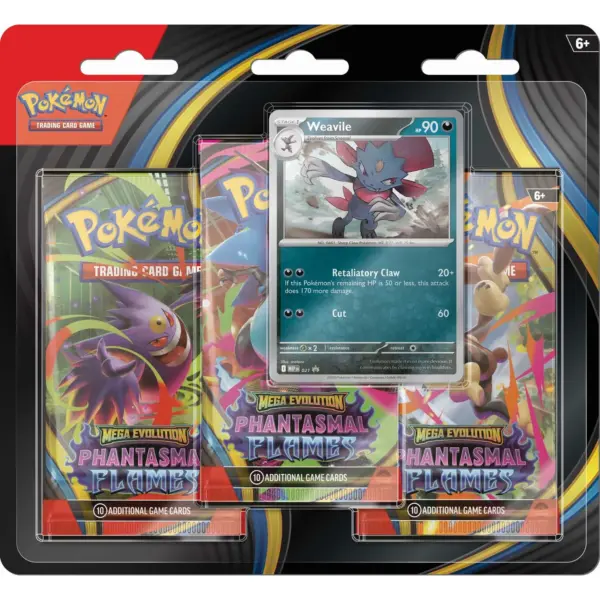 Pokémon TCG Mega Evolution Phantasmal Flames Triple Blister - Image 4