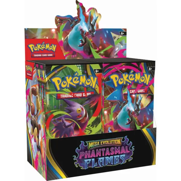 A sealed 36-pack booster box for the Pokémon TCG set Phantasmal Flames.