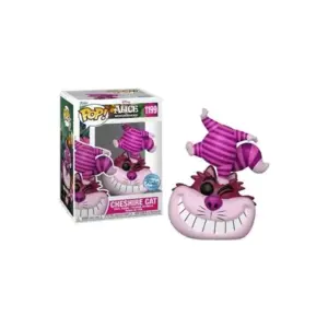 The Funko POP! figure of the Cheshire Cat (#1199) from Alice in Wonderland, shown mid-disappearance, next to its Special Edition box.