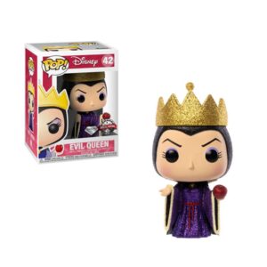 A Funko POP Diamond Collection figure of the Evil Queen from Disney's Snow White, number 42, with a glitter finish on her crown and dress.