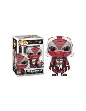 The Funko POP! Heroes figure of Azrael Batman (#407) from the DC Comics Knightfall saga, in its Special Edition box.