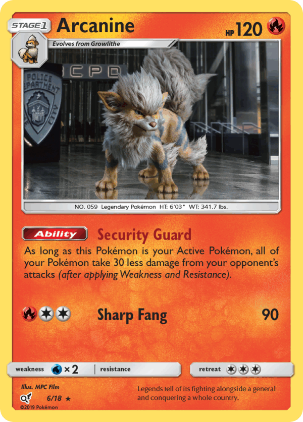 Arcanine - Detective Pikachu - 6/18