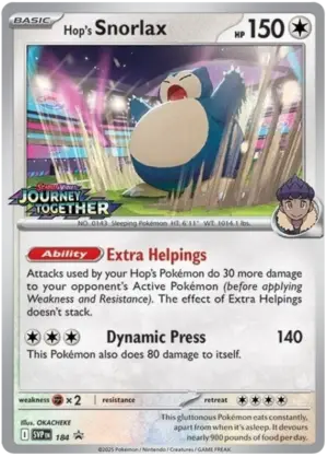 Hop's Snorlax - Scarlet & Violet Black Star Promos - SVP 184 (Unsealed)