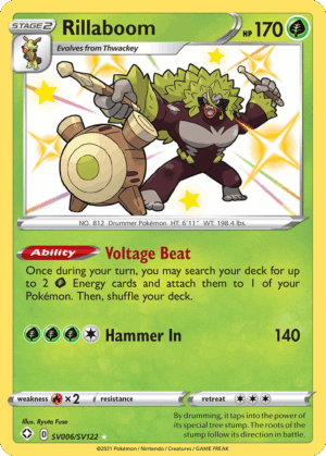 Rillaboom - Shining Fates Shiny Vault - SV006/SV122