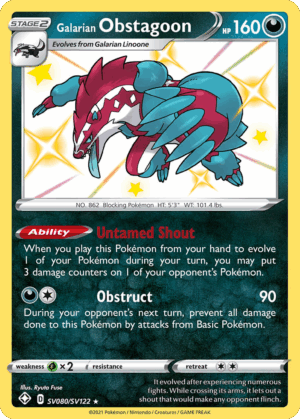 Galarian Obstagoon - Shining Fates Shiny Vault - SV080/SV122