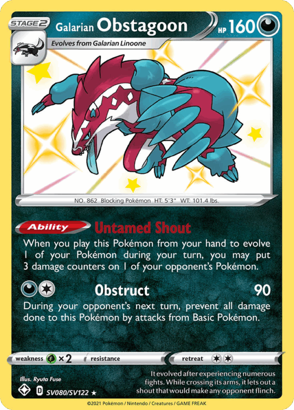 Galarian Obstagoon - Shining Fates Shiny Vault - SV080/SV122