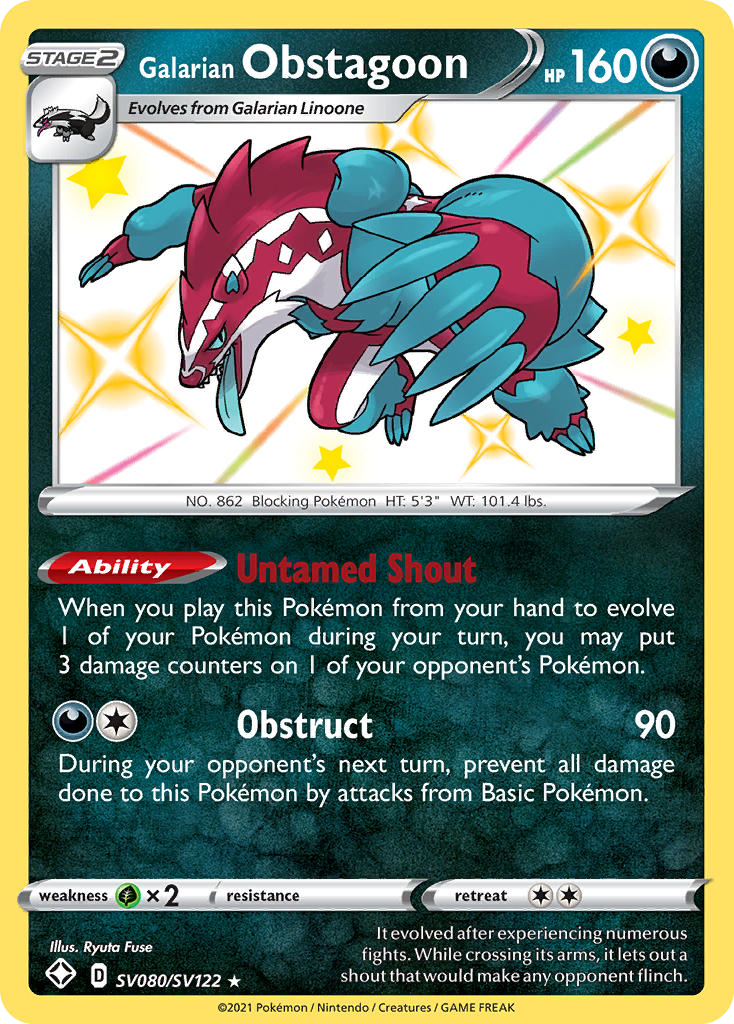 Galarian Obstagoon - Shining Fates Shiny Vault - SV080/SV122