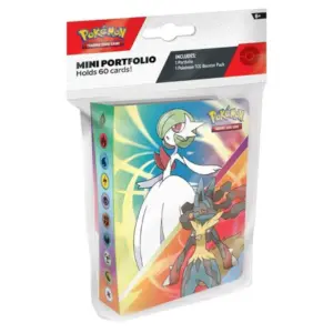 A Pokémon Mini Portfolio with Mega Evolution artwork, designed to hold TCG cards.