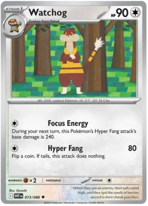 Watchog - White Flare - 073/086 (Master Ball Reverse Holo)