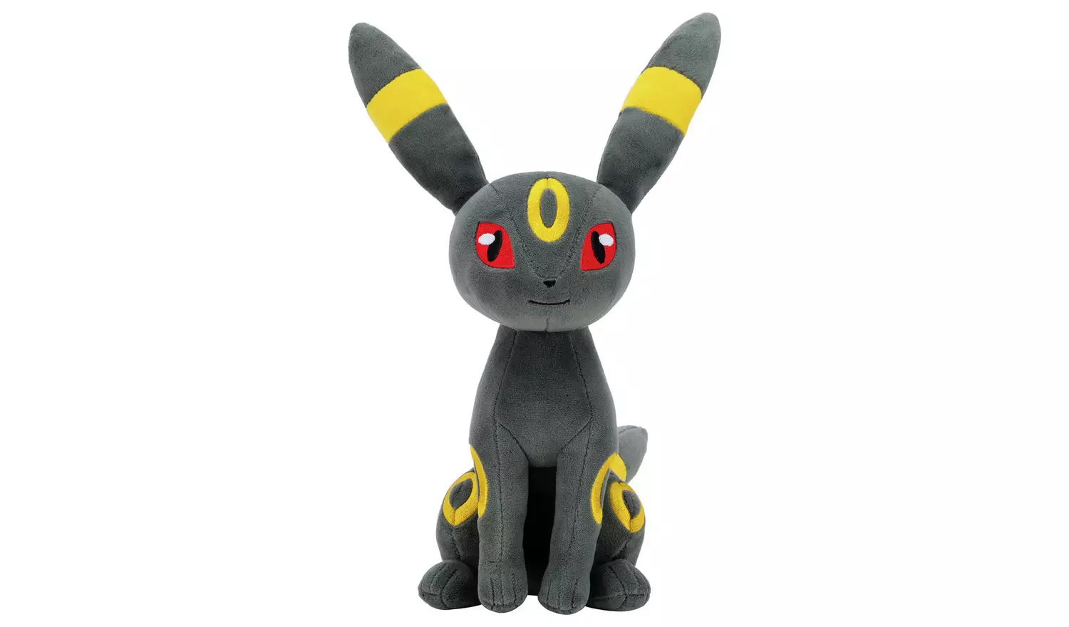 Pokémon Umbreon plush 8-inch Dark-type Moonlight Pokémon with glowing yellow rings, red eyes and super soft black fabric