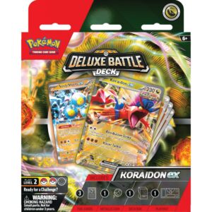 Official Pokémon TCG Koraidon ex deluxe battle deck box featuring Sandy Shocks ex and ready to play trading card game contents