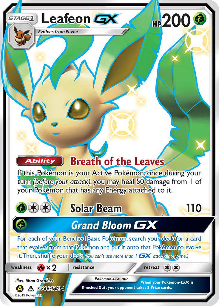 Leafeon-GX - Hidden Fates Shiny Vault - SV46/SV94